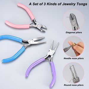 3pcs Stainless Steel Jewelry <b>Pliers</b> <b>Set</b> Needle Nose Round Nose Wire Cutter Tools for Jewelry Making Beading DIY Craft Repair - Product Image 4