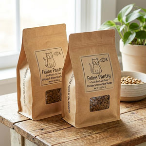 Pochette refermable écologique personnalisée pour aliments pour chiens, emballage pour friandises pour chats, sachet en papier kraft autoportant pour nourriture pour animaux de compagnie - Product Image 2