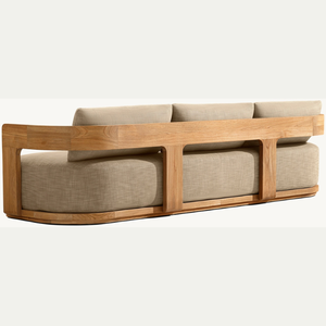 Canapé en teck le plus vendu, avec structure en bois et assise en mousse souple, design moderne, idéal pour le salon d'une maison ou d'une villa - Product Image 5