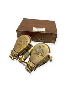 Jumelles télescope en laiton antique plaqué, étui en cuir, télescope de pirate vintage, imprimé en typographie, cadeau nautique pour la randonnée - M/S - Product Image 4