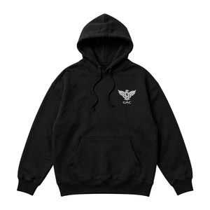 Sweat à capuche en polaire noir pour homme avec logo frontal, poche kangourou, cordon de serrage, manches longues, style décontracté streetwear, vente en gros - Product Image 1