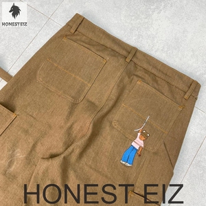 Pantalon cargo décontracté pour homme Honest Eiz, taille haute, coupe droite, 100% coton toile, vêtements de travail, plusieurs poches, respirant - Product Image 3