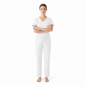 Women Nursing <b>Scrub</b> Set Two Piece Medical Uniform Healthcare Workwear Hospital Nurse <b>Scrubs</b> <b>Top</b> and Pants - Product Image 3