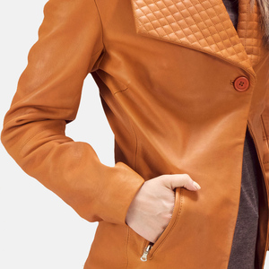 Chaqueta de Cuero para Mujer de Estilo Retro con Acabado Desgastado, Estilo Único y Carácter Distintivo, Chaquetas de Cuero Transpirables - Product Image 5