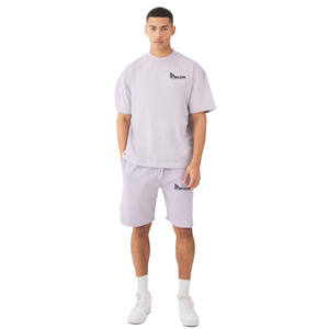 Ensembles de shorts et t-shirts formels d'été Street Wear 100% coton avec logo personnalisé, motif uni, fabriqués au Pakistan, coupe oversize pour hommes - Product Image 1