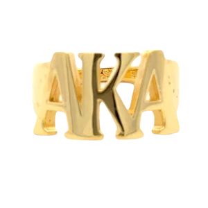 แหวนทองคำขาว 14K ชุบทองคำแท้ ดีไซน์ตัวอักษรแบบฉลุลาย สำหรับผู้หญิง ดีไซน์หรูหรา สง่างาม เหมาะสำหรับเป็นเครื่องประดับแฟชั่นสุดหรู  แบบสั่งทำพิเศษ  ลายตัวอักษรภาษากรีก - Product Image 1