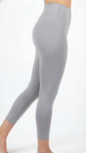 Leggings Deportivos de Cintura Alta Color Gris Claro para Mujer, Pantalones de Yoga y Fitness Personalizados OEM - Product Image 4