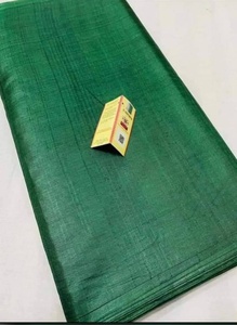 Sari en soie vert élégant pour femme, robe de mariée longue, coupe classique, extensible, tenue ethnique indienne et pakistanaise - Product Image 1