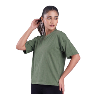 เสื้อยืดคอกลมแขนสั้นผู้หญิง สไตล์สตรีทแวร์ ทรงหลวมไหล่ตก เสื้อยืดผู้หญิง คุณภาพพรีเมียม - Product Image 6