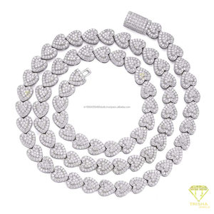 Sparkling Heart Link <b>Tennis</b> <b>Necklace</b> Delicate Stone Set Chain Jewel For Ladies Elegant Wedding Party And Everyday Styling - Product Image 4