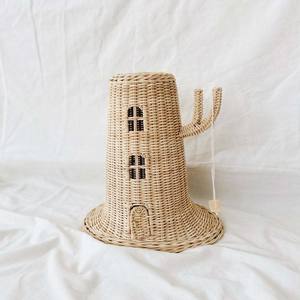 Casa de muñecas de juguete de mimbre para niños, casa de juegos de imitación, cestas de árbol - Product Image 5