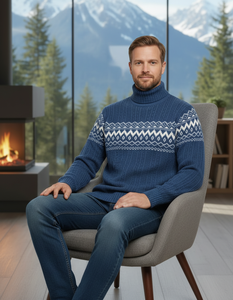 Custom Men’s Winter <b>Pullover</b> <b>Sweater</b> Long Sleeve Solid Color Organic Knitwear with Quick Dry Breathable Anti Wrinkle - Product Image 1