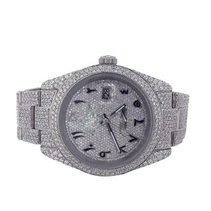 Reloj de lujo para mujer, de acero inoxidable, con diamantes, Tonneau, 42mm, analógico, con fecha, movimiento de cuarzo, cierre plegable, cristal de zafiro - Product Image 3