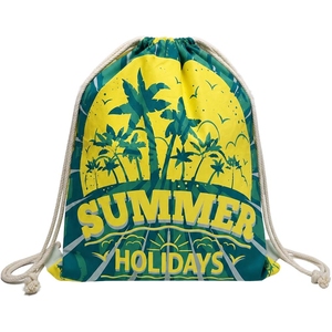 120 GSM Cotton <b>Drawstring</b> <b>Backpack</b> Gym Sports 38x42 cm Flat Custom Logo Wholesale OEM Private Label Bulk Order Model SNC142 - Product Image 2