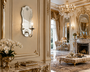 Venetian Baroque Luxury <b>Wall</b> <b>Sconce</b> | Elegant Antique Style Handmade Decorative Lighting Ornate Carved Details Wedding Diwali - Product Image 6