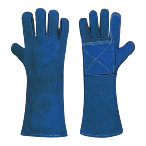 Customizable Logo Reinforced Cowhide Split Leather Heavy Duty Firefighting Welding <b>Gloves</b> Reflective Industrial Safety Clothing - Product Image 2