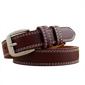 Ceinture de luxe pour homme en cuir de vachette avec boucle en acier, carrée, pour occasions formelles, écologique, haut de gamme, élégante, idéale comme cadeau - Product Image 6