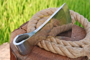 Custom Hand Forged Carbon Steel Tomahawk <b>Axe</b> Head Tactical Viking <b>Axe</b> Blank <b>Camping</b> Survival Hatchet Rose Wood Handle Industrial - Product Image 6