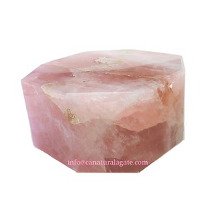Crystal Stone Candle Holder Hexagonal Rose Quartz Natural Crystal Candle Holder Gemstone Agate Candle Holders Healing Wholesaler - Product Image 5
