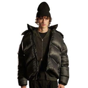Mens translucent hooded puffer <b>jacket</b> winter <b>padded</b> zipup <b>jacket</b> for men warm stylish coat casual fashion outdoor winter wear - Product Image 5