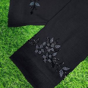 Abaya bleu clair pour femmes, robe musulmane à manches longues, brodée de perles, pour usage quotidien, service OEM - Product Image 4
