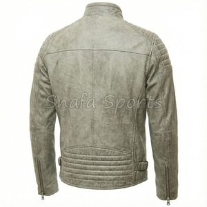 Men's Genuine Leather <b>Waterproof</b> Eco-Friendly Outerwear <b>Jacket</b> Wholesale High Quality Zipper <b>Long</b> Sleeve Leather <b>Jacket</b> - Product Image 2