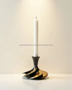 เชิงเทียนโลหะทรงเกลียวโค้งตัวสูงที่วางโลหะหรูหราออกแบบมาสำหรับงานแต่งงานของตกแต่งบ้านและคริสต์มาส - Product Image 3