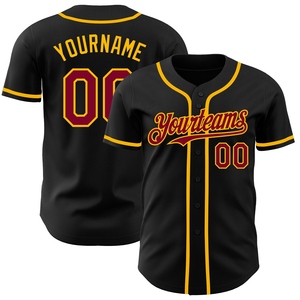 Maillot de baseball rétro authentique noir et or vieilli personnalisé OMMIZ INDUSTRY, le plus vendu en gros - Product Image 5