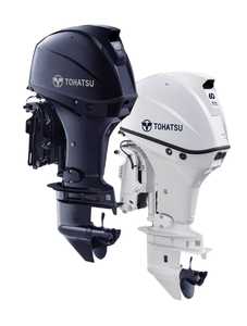 Moteur hors-bord Tohatsu 60 CV en alliage sportif, option bicolore noir et blanc - Product Image 1