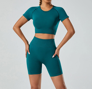 Wholesale Custom Women's Yoga Set Activewear Solid <b>Flared</b> Leg Waterproof Plus Size Seamless 2-Piece Breathable High Quality 100% - Product Image 4