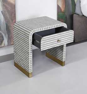 Exclusiva Oferta India: Mesa de Centro Redonda Hecha a Mano con Incrustaciones de Hueso, Estilo Art Deco, Muebles para Bodas, Diwali, Ramadán - Product Image 4