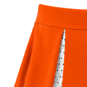 Jupe plissée pour femmes, orange, blanche et bleu marine, taille haute, pour cheerleading, performance sportive, danse et uniforme de cheerleading - Product Image 4