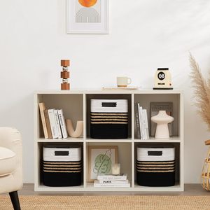 Wholesale Must Have Black And White Cotton Water Hyacinth Storage <b>Basket</b> Set Sustainable <b>Shelf</b> Organizer For Home Organizer - Product Image 4
