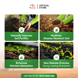Fertilizante Granulado Bio Orgánico GDM 100% Natural para Reparación del Suelo y Nutrición de Plantas para Agricultura y Plantaciones - Product Image 4