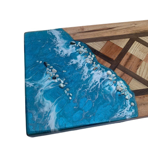 Blue Epoxy Resin Coaster Wooden Coaster <b>Set</b> Custom Coasters for Drinks Luxury Resin Coasters Trending 2026 - Product Image 6