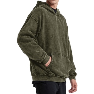 Sudadera con Capucha para Hombre, Lavado Ácido, Precio Razonable, Nueva Moda, Alta Calidad, Ropa Casual, Color Sólido - Product Image 5