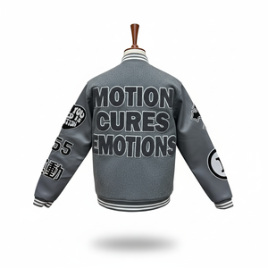 custom embriodry logo varisty <b>jacket</b> for <b>men</b> and women with <b>leather</b> sleeves in multi colors - Product Image 2