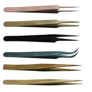 Pinzas de Acero Inoxidable de Alta Calidad para Pestañas, Color Rosa, Juego al por Mayor para Uso en Salón, con Logotipo Personalizado y Extensiones de Pestañas - Product Image 3