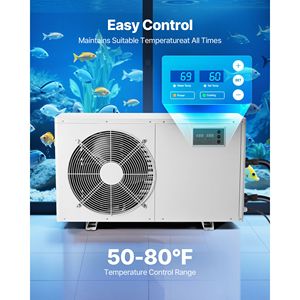 Refrigeratore d'Acqua Moderno per Acquario da 500 Galloni, 1,5 HP, Raffreddamento Rapido per Idroponica, Refrigerazione Silenziosa per Vasche di Pesci e Barriere Coralline - Product Image 2