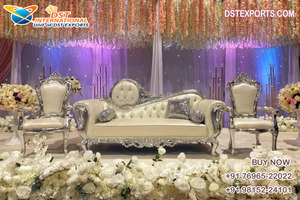 Canapé et chaise de style italien pour scène de Nikah musulmane, décoration de mariage pakistanais, ensemble de canapés élégants, ensemble de canapés pour scène de mariage arabe, en solde - Product Image 5