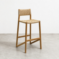 Tabourets de bar modernes en teck massif, imperméables, pour comptoir haut, usage commercial, hôtel, chambre, extérieur, salle à manger, salon, mobilier de bar