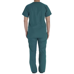 Uniformes Médicos Profesionales Ligeros Color Verde Azulado, Diseño de Logotipo Personalizado, Tela Elástica en Cuatro Direcciones, Uniforme de Enfermería para Hospital - Product Image 2