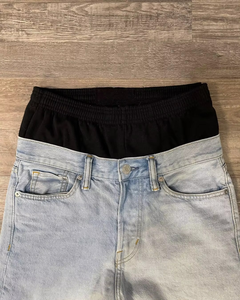 Vaqueros de mezclilla para hombre, estilo vintage, de corte recto, rasgados, de color claro, con doble cinturón, desgastados, de moda, de última tendencia, pantalones acampanados, estilo casual - Product Image 5