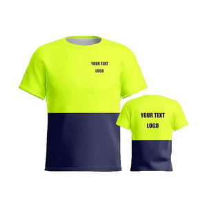 T-shirt de travail personnalisé à manches courtes, séchage rapide, haute visibilité, sécurité, pour hommes, construction, réfléchissant, vente en gros - Product Image 1