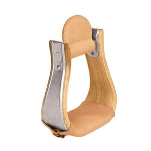 Étrier en bois Monel de 2 pouces recouvert d'acier inoxydable et de cuir - Product Image 1