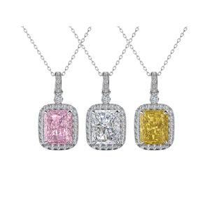 Glace Pilée Cubique Zircone Femmes Bijoux 925 Argent De Luxe Halo Pendentif Collier Accessoires De Bijoux Destiny Bijoux - Product Image 5