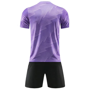 Conjunto de Camiseta de Fútbol Sublimada con Diseño Geométrico Morado para Hombre, Manga Corta, Absorbe la Humedad, Ropa Deportiva, Uniforme de Entrenamiento de Verano - Product Image 2