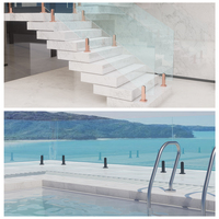 Chuanlan – Accastillage en verre multicolore, balustrade en aluminium, escalier de piscine sans cadre, quincaillerie de fixation, escalier de balcon