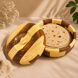 Pot à roti en bois durable, support à pain en bois massif, fait main, pour la cuisine et la table à manger - Product Image 6