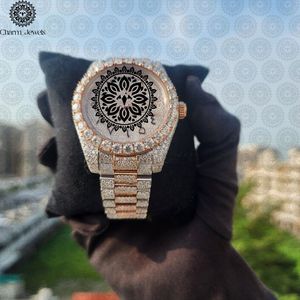 Charm_Jewels Luxury Women's Diamond <b>Watch</b> 38mm Round Analog Quartz Stainless Steel Band Folding Clasp - Product Image 2